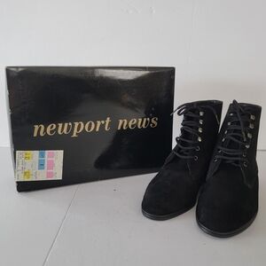 Newport News Women's Vintage Ankle Boots, Black Size 61/2